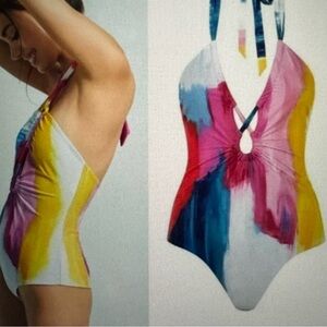 Mara Hoffman Colorful Abstract One Piece Swimsuit